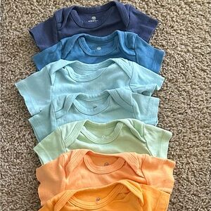 Colorful Baby Onesies Set. Honest brand 100% organic cotton.